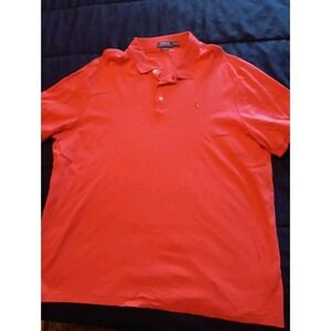 Ralph Lauren Polo Shirt 2X Pink Flesh Pony Rugby Outdoors Mens Polo 8D‎